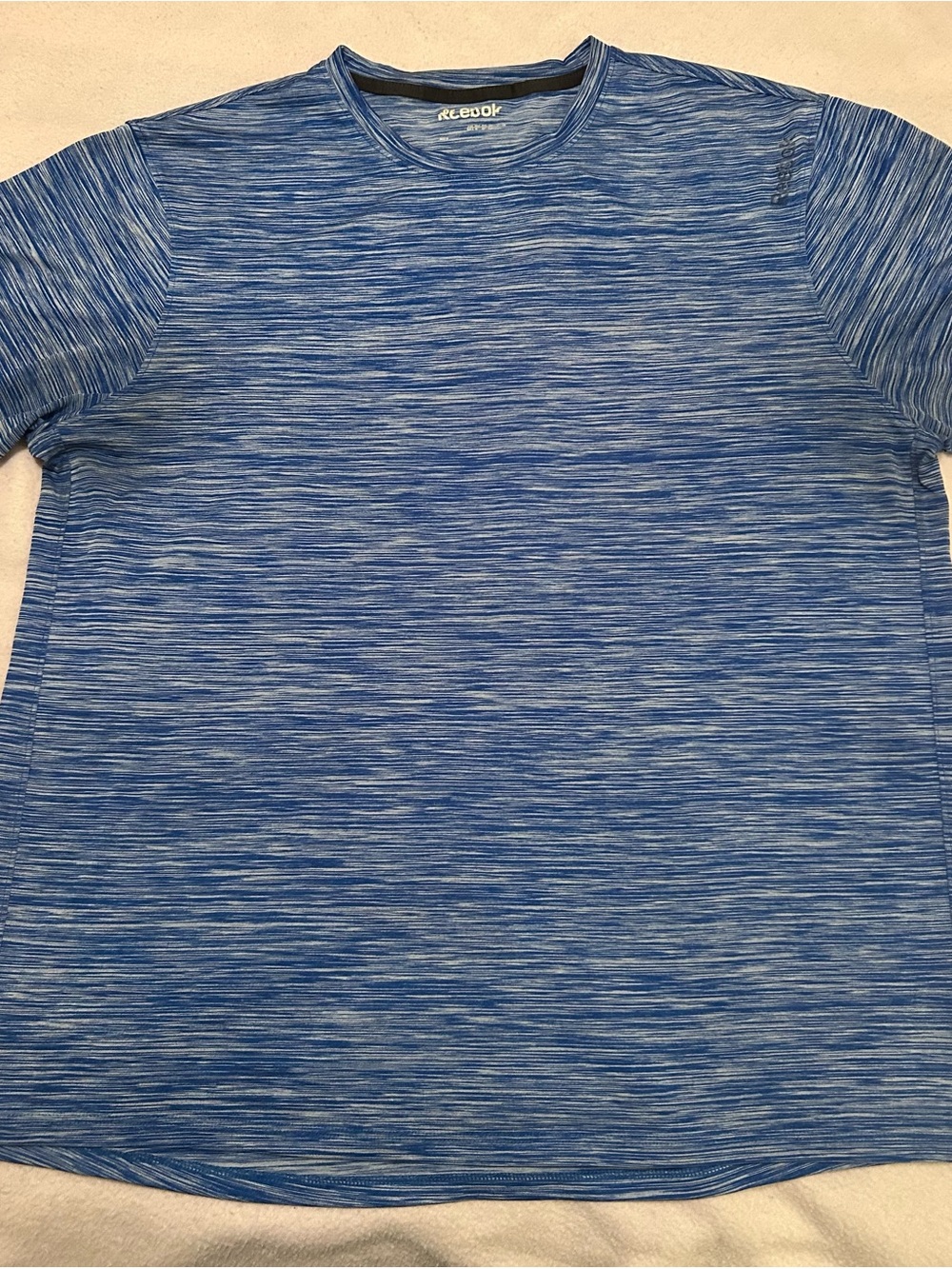 Reebok Men's Heathered Blue Short-Sleeve Crew Shirt